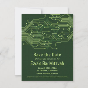 Elektronische Computerplatine Bar Mitzvah Save The Date