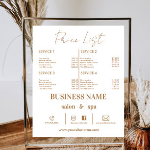 Elektronische Geschäfts-Preisliste Make-up Haare N Poster