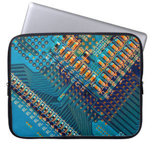 Elektronische Leiterplatte Nahaufnahme. Computer, Laptopschutzhülle