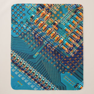 Elektronische Leiterplatte Nahaufnahme. Computer, Sherpadecke