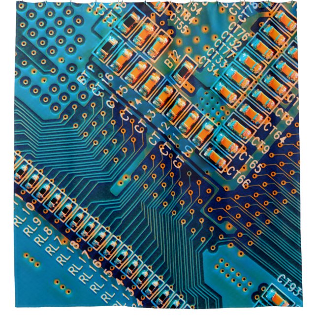 Elektronische Platine nah. Computer, Semico Duschvorhang (Vorderseite)