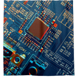 Elektronische Platine nah. elektronisch,mikr Duschvorhang