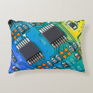 Elektronische Platine nah. Hintergrund, bob Dekokissen