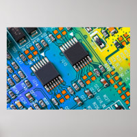 Elektronische Platine nah. Hintergrund, Bohr