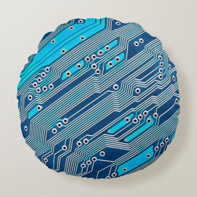 Elektronische Platine nah. Schaltung, Tafel, b Rundes Kissen (Vorderseite)