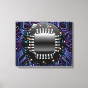 Elektronisches Motherboard-Schaltfeld Canvas Print Leinwanddruck