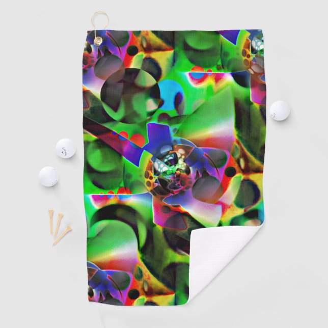 Elektronisches Planetarium in Grüntönen Golfhandtuch (Insitu)