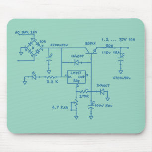 elektronisches Schaltungsplan Technologie Blueprin Mousepad