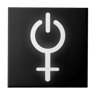 Elektronisches Symbol für Girl-Power-Frauenzeichen Fliese