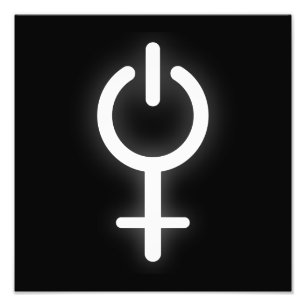 Elektronisches Symbol für Girl-Power-Frauenzeichen Fotodruck