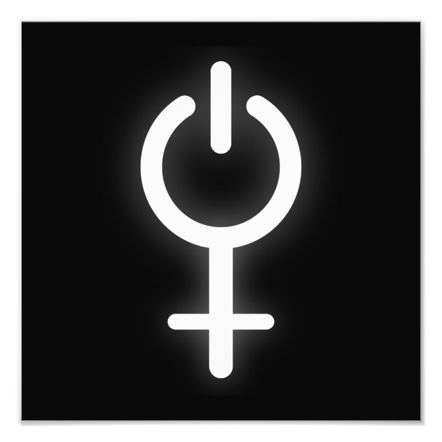 Elektronisches Symbol für Girl-Power-Frauenzeichen Fotodruck (Vorne)