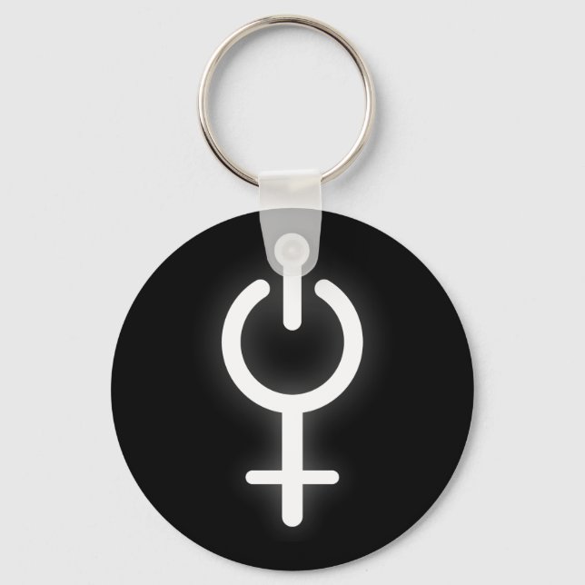 Elektronisches Symbol für Girl-Power-Frauenzeichen Schlüsselanhänger (Vorderseite)
