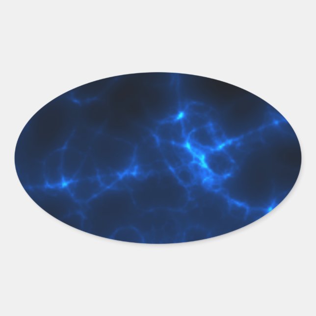 Elektroschock in Dunkelblau Ovaler Aufkleber (Vorderseite)