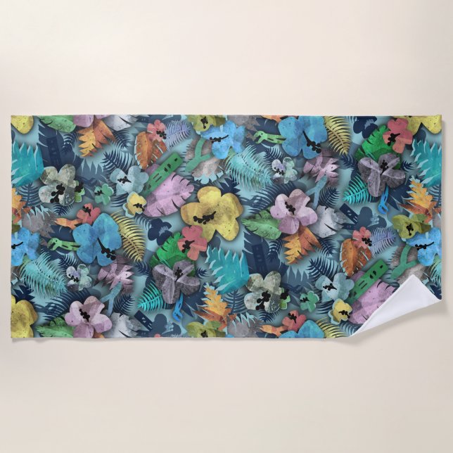 Elektrowerkzeuge Hawaiian Print Strandtuch (Vorderseite)
