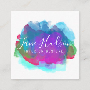 Elelgant Colorful Minimalistisch Editable 2,5x2,5  Quadratische Visitenkarte