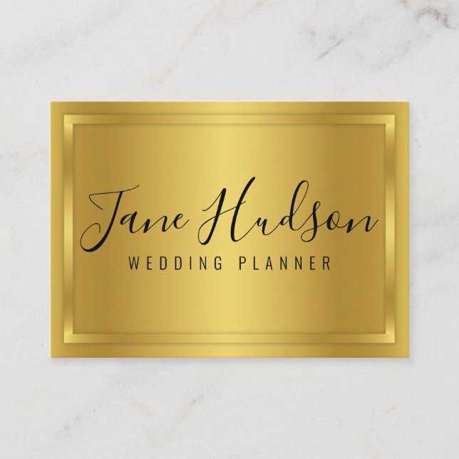 Elelgant Gold im Minimalistischen und bearbeitbare Visitenkarte (Vorderseite)