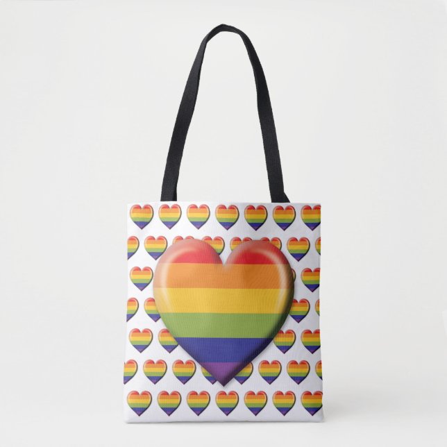 Elelgant Minimalistisch Rainbow Heart Design (Vorderseite)