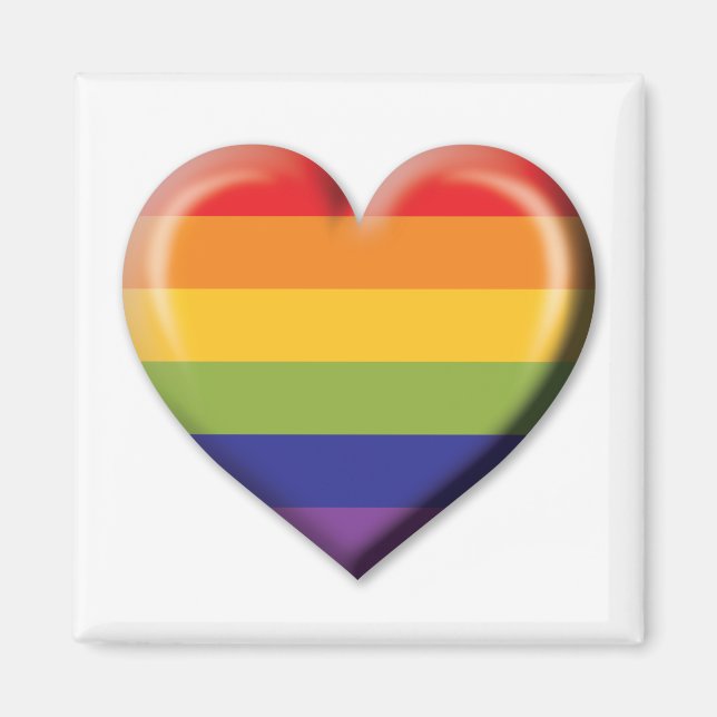 Elelgant Minimalistisch Rainbow Heart Design Magnet (Vorne)