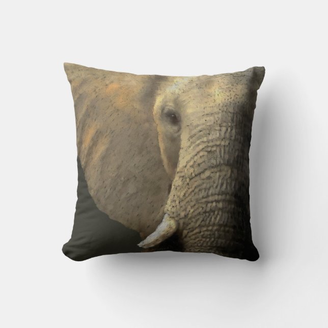 Elelphant-Portrait Kissen (Vorderseite)