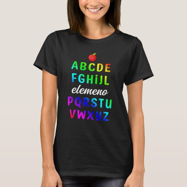 Elemeno Alphabet Preschool Kindergarten School Tee (Vorderseite)