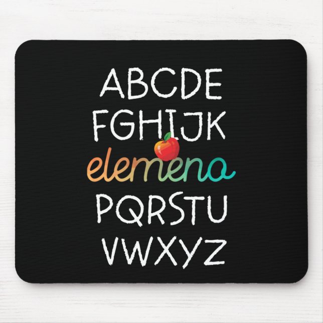Elemeno Alphabet Preschool Kindergarten - Schule Mousepad (Vorne)