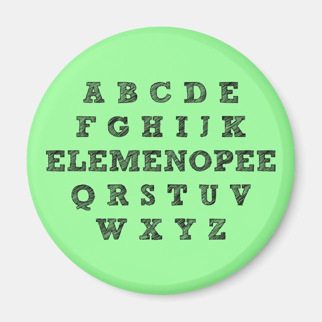 Elemenopee Alphabet Funny Kühlschrankmagnet Magnet (Vorne)