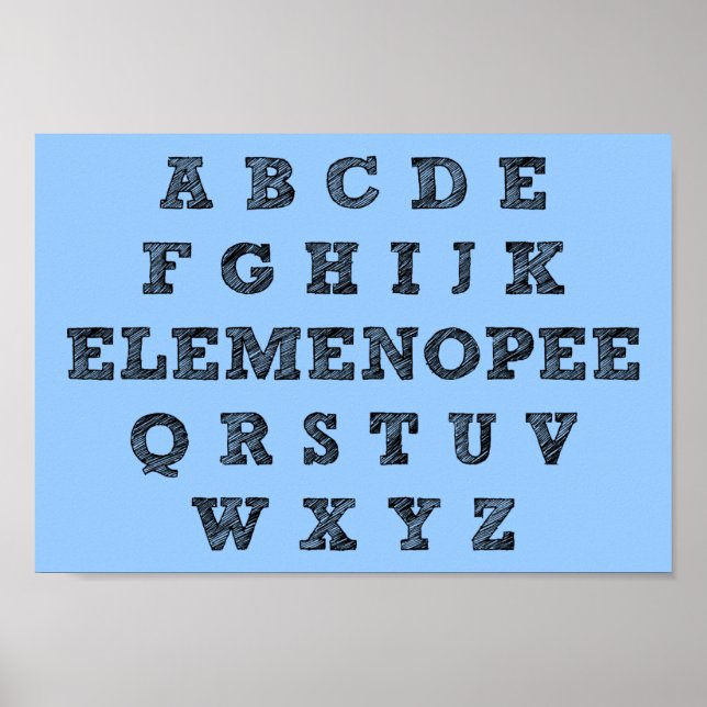 Elemenopee Alphabet Funny Poster Sign (Vorne)