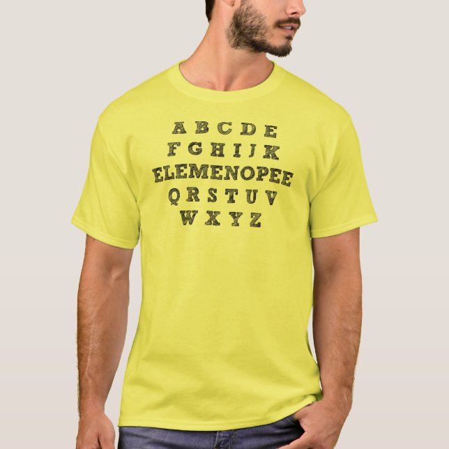 Elemenopee Alphabet Funny T - Shirt (Vorderseite)
