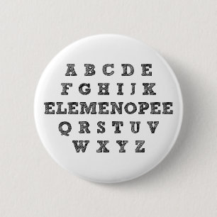 Elemenopee Alphabet-lustiges Knopf-Abzeichen Button