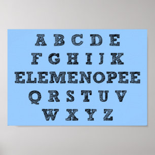 Elemenopee Alphabet Lustiges Poster Schild