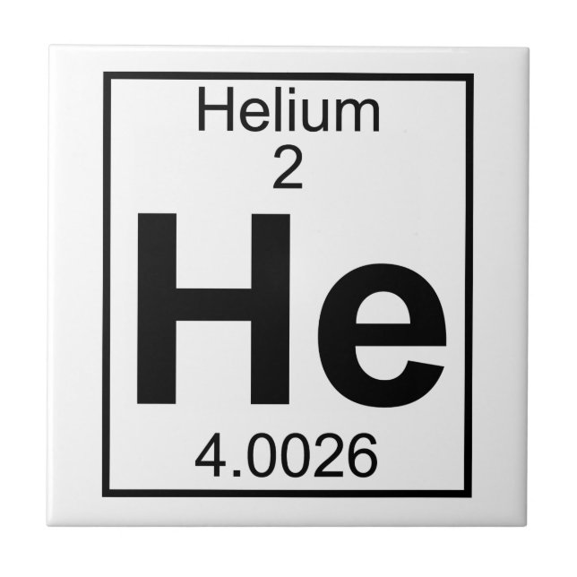 Element 002 - He - Helium (Vollständig) Fliese (Vorderseite)
