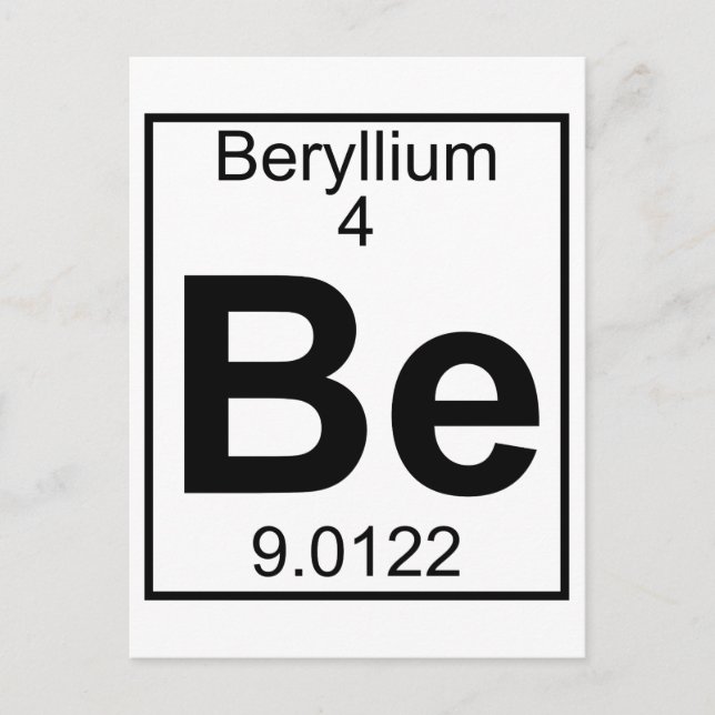 Element 004 - Be - Beryllium (vollständig) Postkarte (Vorderseite)
