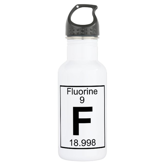 Element 009 - F - Fluor (voll) Trinkflasche (Vorderseite)