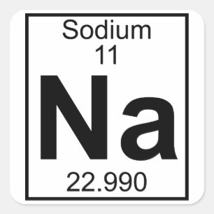 Element 011 - Na - Natrium (vollständig) Quadratischer Aufkleber