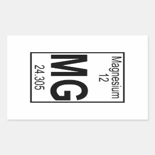 Element 012 - Magnesium - Magnesium (voll) Rechteckiger Aufkleber
