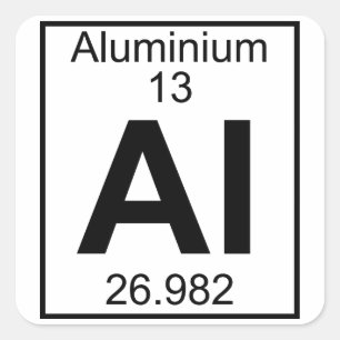 Element 013 - Al - Aluminium (vollständig) Quadratischer Aufkleber