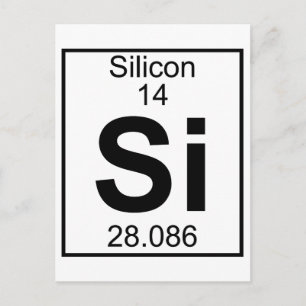 Element 014 - Si - Silicium (vollständig) Postkarte
