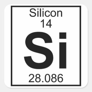 Element 014 - Si - Silikon (voll) Quadratischer Aufkleber