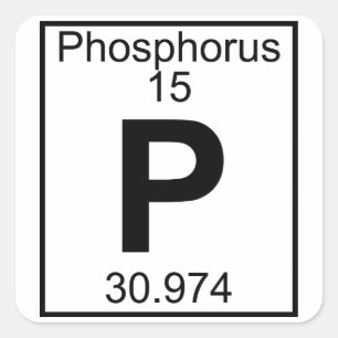Element 015 - P - Phosphor (vollständig) Quadratischer Aufkleber