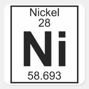 Element 028 - Ni - Nickel (voll) Quadratischer Aufkleber