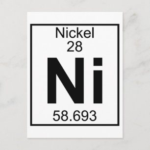 Element 028 - Ni - Nickel (vollständig) Postkarte