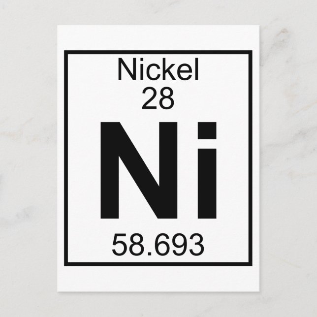 Element 028 - Ni - Nickel (vollständig) Postkarte (Vorderseite)