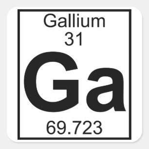 Element 031 - GA - Gallium (voll) Quadratischer Aufkleber