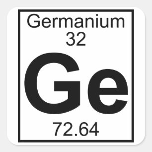 Element 032 - Ge - Germanium (vollständig) Quadratischer Aufkleber