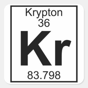 Element 036 - Kr - Krypton (Voll) Quadratischer Aufkleber