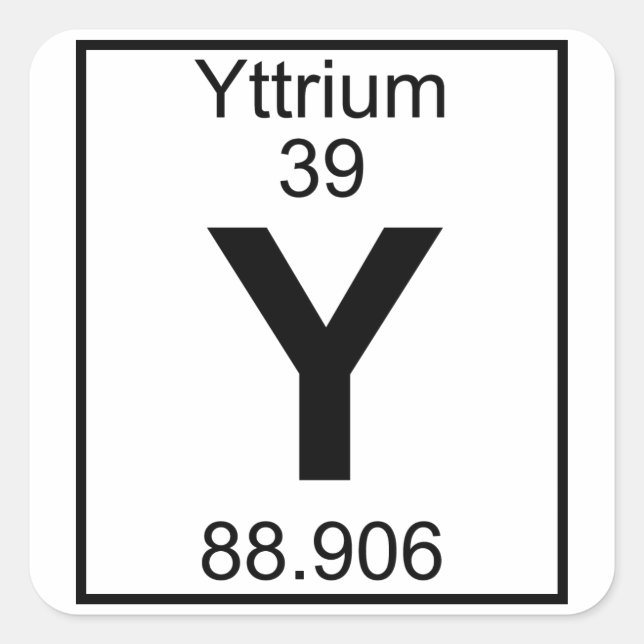 Element 039 - Y - Yttrium (Voll) Quadratischer Aufkleber (Vorderseite)