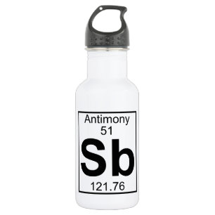 Element 051 - Sb - Antimon (voll) Edelstahlflasche