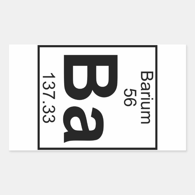 Element 056 - Ba - Barium (Voll) Rechteckiger Aufkleber (Vorderseite)