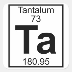 Element 073 - Ta - Tantalum (Voll) Quadratischer Aufkleber