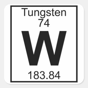 Element 074 - W - Wolfram (Voll) Quadratischer Aufkleber